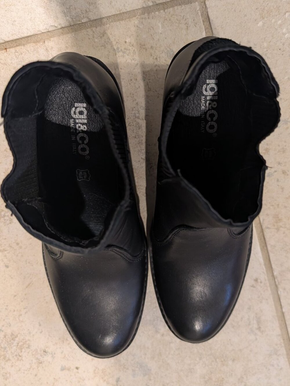 IGI&CO Made in Italy Black Leather Boots, Heavy Lug Sole